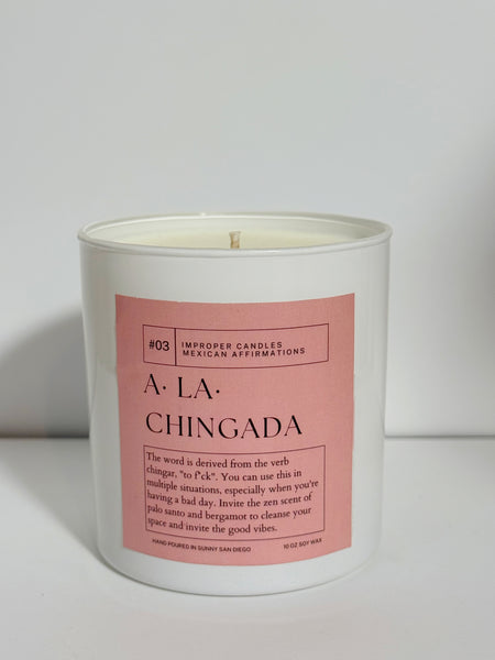 Spanglish Candle Collection – Me Vale Madre, No Es Mi Pedo, A La Chingada – Funny Mexican Affirmation Soy Candles